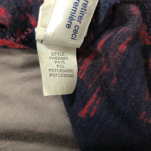 Small Navy blue and red strapless cotton dress, long - Picture 7 of 11